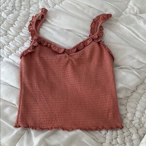 LUSH Ruffled Coral Women's Top